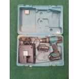 Makita power drill with battery and charger in case. (Ref WP)