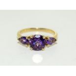 A 9ct gold ladies amethyst ring, Size P (Ref WP)