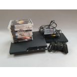 A PS3 console a collection of PS3 games together with a PS2 console (Ref WP)