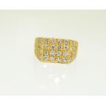 18 carat gold Gents diamond signet ring approx 2 carats size Q