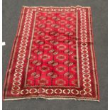Torkaman repetitive design red and blue rug 188 x 130cm