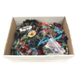 A box of costume jewellery.