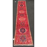 Azari long Runner medallion red and cream 410 by 80 cm