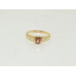 A Padparadscha Sapphire and Diamond ring, 9ct, size M 1/2.