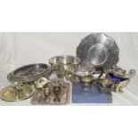 Mix box of silver-plated items some with foreign marks on