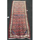 Quality Hamedan runner repetitive design red and cream 300 by 150cm