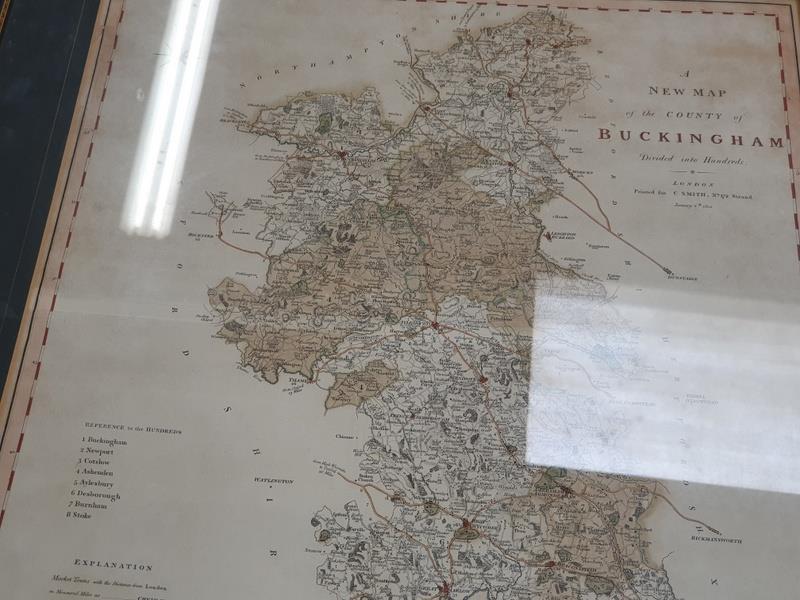 Buckingshire County framed map 69x62cm. - Image 2 of 4