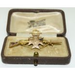King's royal rifle company sweetheart brooch in the form of a rifle possibly gold untested