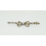 Gold ladies Victorian diamond set broach