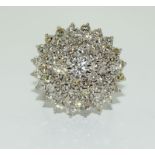 18ct, 3cwt Ladies Diamond ring, 10.9grams, Size R1/2.