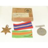 World War II medals together the posting box