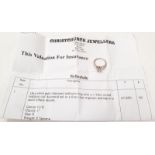 18ct white gold ladies diamond solitaire ring of 1.76ct size N with previous valuation.