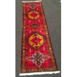 Quality azari runner medallion red cream and camel 325 x 95cm