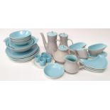 Quantity of Poole Pottery Twintone Sky Blue & Seagull Dinner and tea ware.