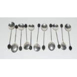 Quantity Silver hallmark coffee bean spoons