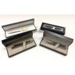 Three boxed Shearer pen sets together with a Douglas Pell letter opener.