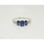 A 9ct Sapphire and diamond ring Size O.5