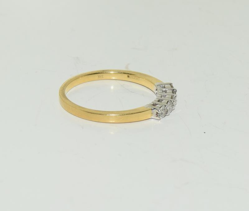 Approx 0.4ct Diamond five stone on 18ct gold Size M. - Image 2 of 3