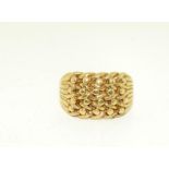 A 9ct gold gents keeper ring, Size U.