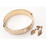 9 carat gold earrings together a 9 carat gold filled bangle