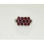 A 9ct white gold 2ct ruby ring, Size N.