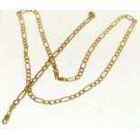 9ct gold Figaro necklace and matching bracelet