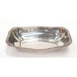A large silver oblong serving dish.