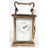 Brass cased carriage clock marked Salisbury (Henley), with key.