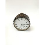 A vintage brass French Bevete bulkhead clock.