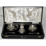 Sterling silver hallmarked condiment set boxed
