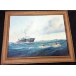 "The Sea Shall Not Have Them" 1980's painting signed by artist Kenneth Grant, with provenance per