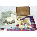 Masonic items including medals coins and other related items some silver