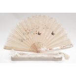 A very fine mother of pearl handheld fan boxed.