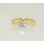 18ct ladies Diamond ring, 1cwt, size S1/2.