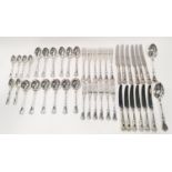 The collection of loose silver plated cutlery