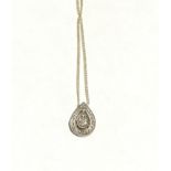 Diamond set 925 silver pendant.