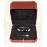 Cartier 18-carat white gold Diamond Love bangle size 19 complete with box and adjusting screwdriver