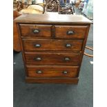 Victorian mahogany two short over three long chest of drawers.