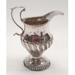 George III silver hallmarked cream jug, London 1770.