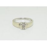 A 9ct white gold diamond ring, Size L.