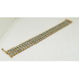 Chinese 14 ct gold and turquoise bracelet