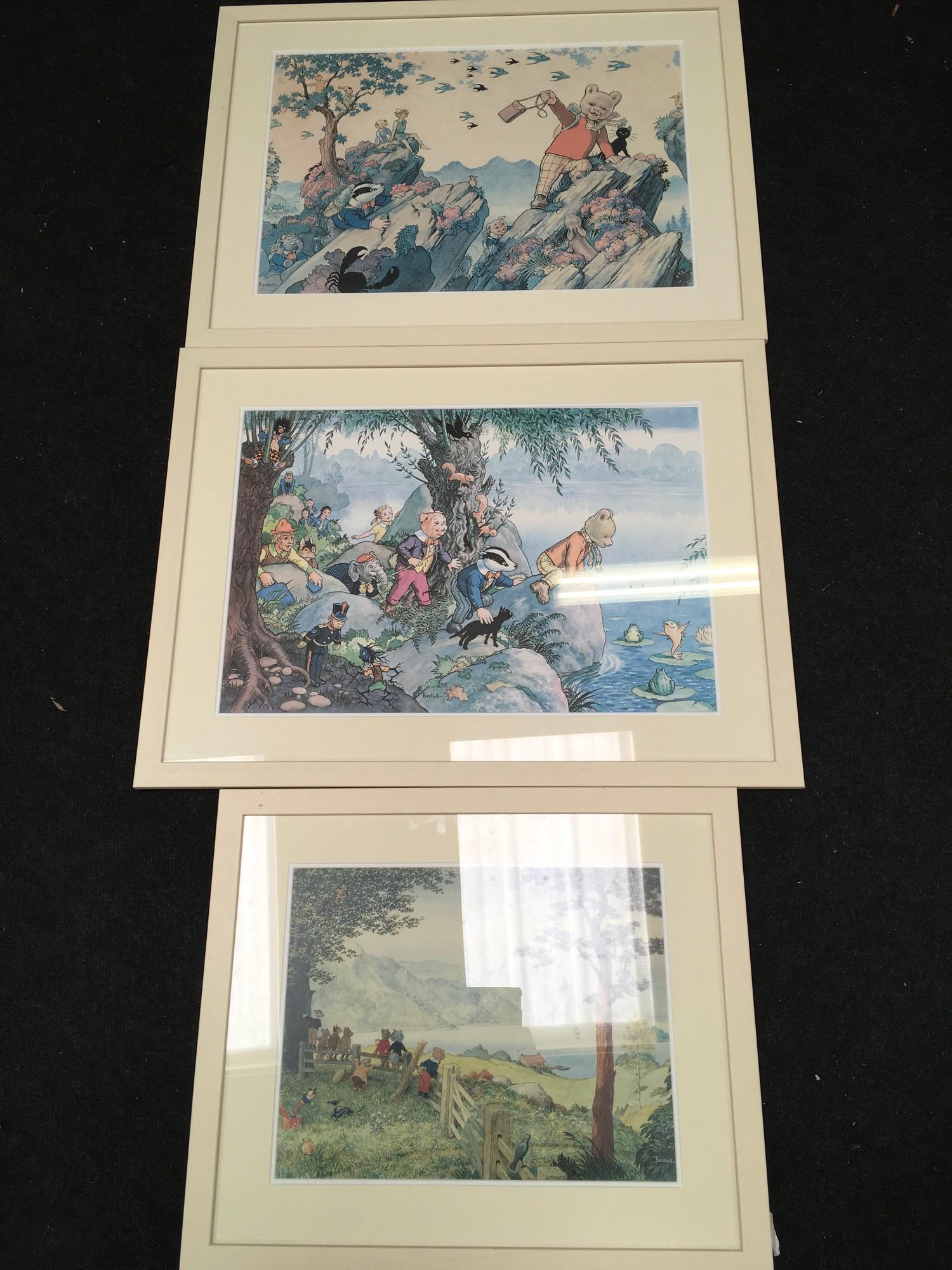 Three signed Rupert Bear prints. Bestall.