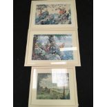 Three signed Rupert Bear prints. Bestall.