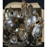 Large quantity of silver plate items.