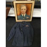 A portrait of a WW2 RAF pilot together with a Uniform jacket dated as per label believed 1939.