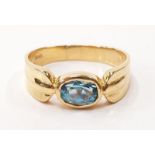 18 carat gold aqua ladies ring untested