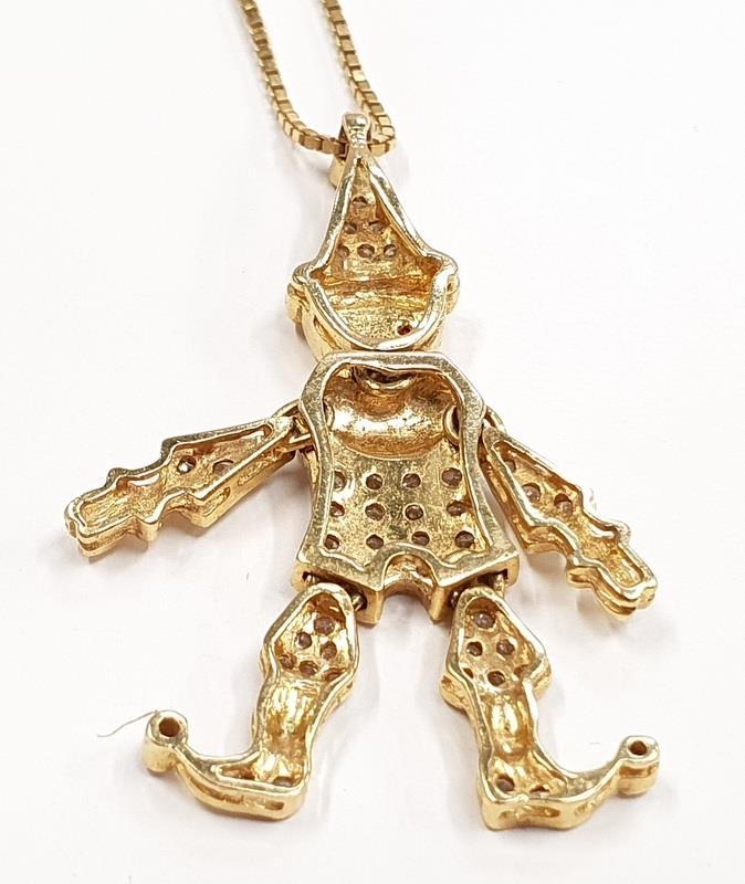 18ct gold diamond clown pendant with ruby eyes. - Image 3 of 3