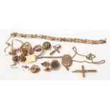 A collection of jewellery to include gold earrings, chains and miscellaneous.