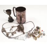 Misc. Silver jewellery and other items.