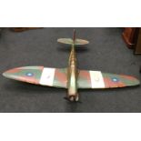 A military model of a WW2 Spitfire. Wingspan approx 164cm.